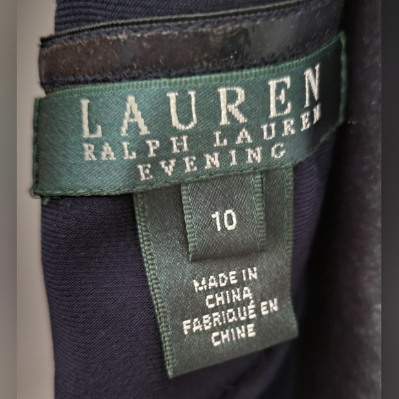 RALPH LAUREN EVENING GOWN (NAVY) - Picture 5 of 6